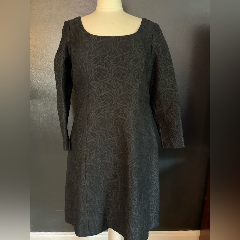 Vintage Black Brocade Dress